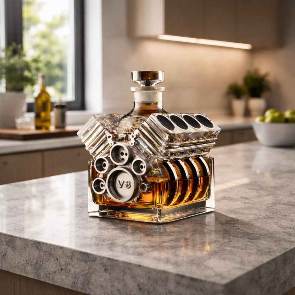 Garrafa de Whisky 'Motor' – A Elegância da Velocidade