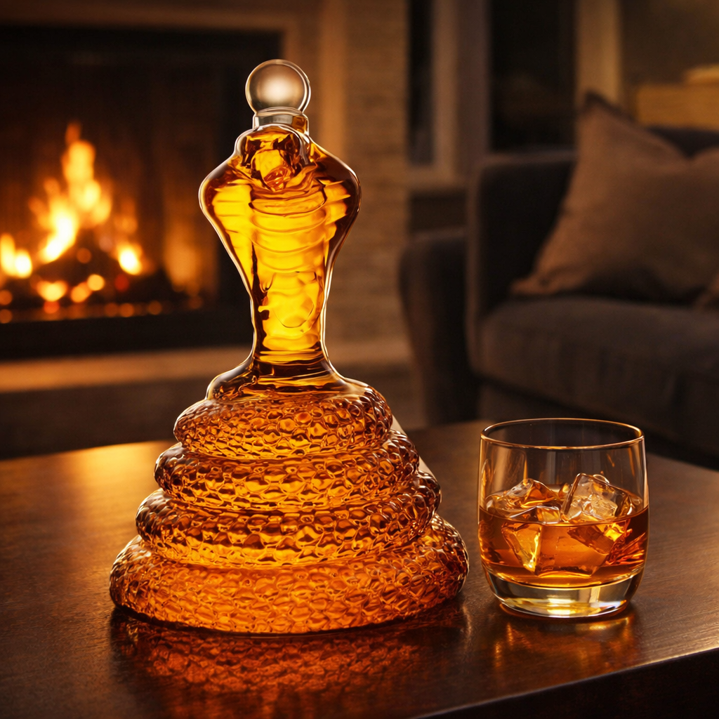 Decanter de Whisky Cobra – Elegância Escultural