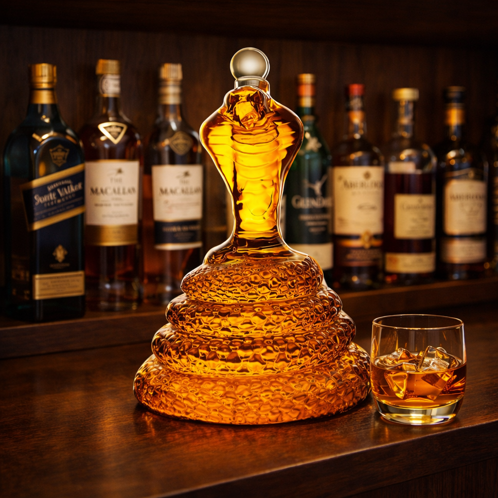 Decanter de Whisky Cobra – Elegância Escultural